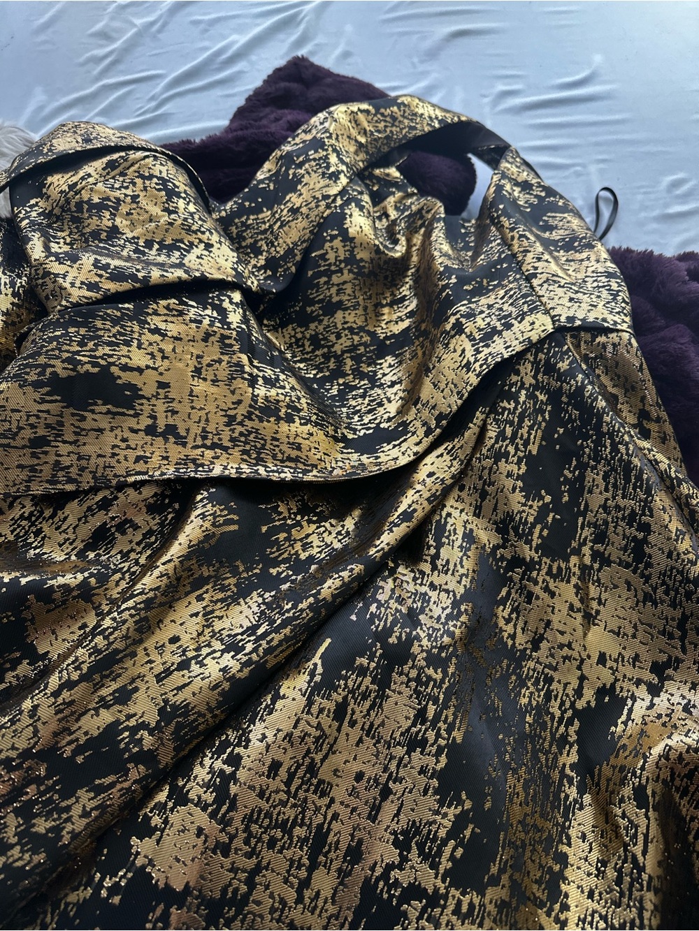 Rene Ruiz Black and Gold Maxi Dress
